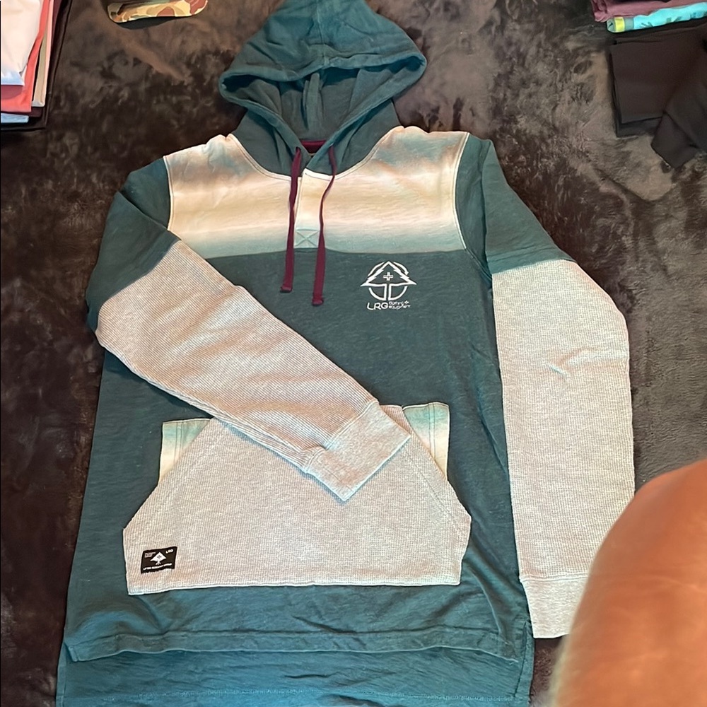 Lrg Blue and Gray Hooded Sweatshirt